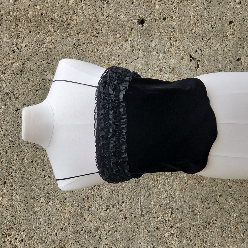 vintage 90s black velvet bustier